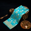 Handloom Banarasi Silk Saree in Vibrant Teal