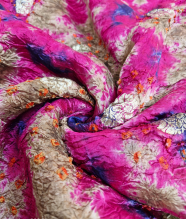 Organza zari bandini - Pink