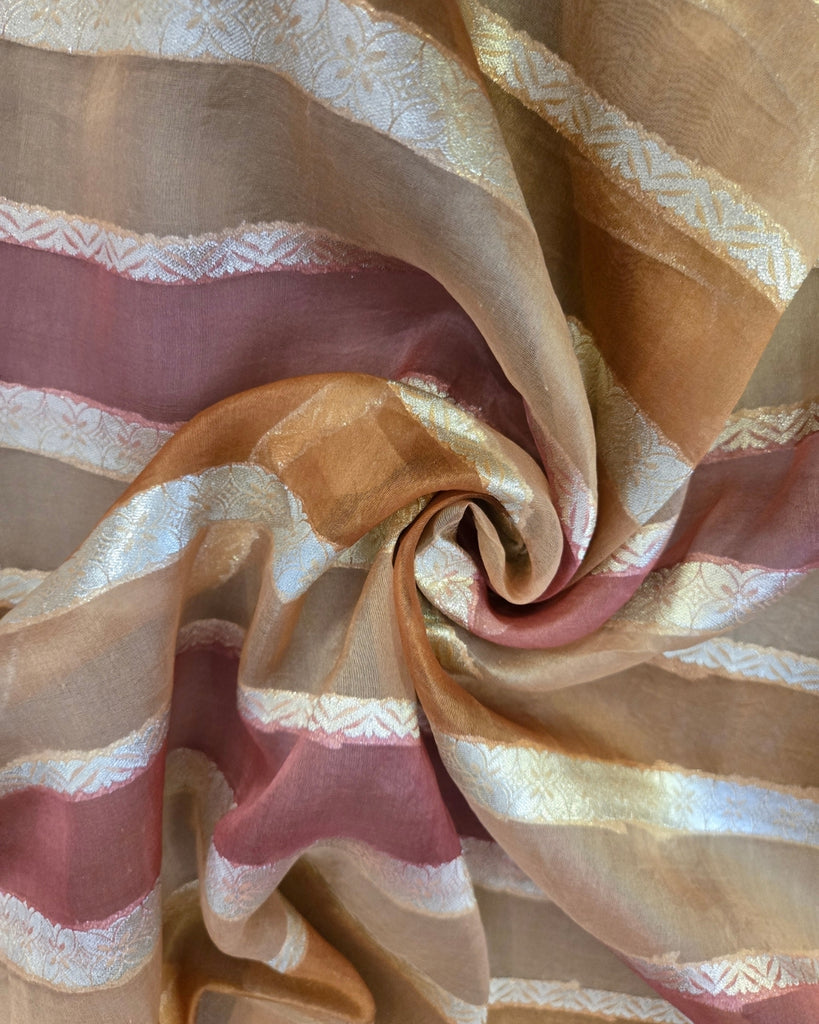 Shade Silk Organza  -  Shades of Orange and Brown