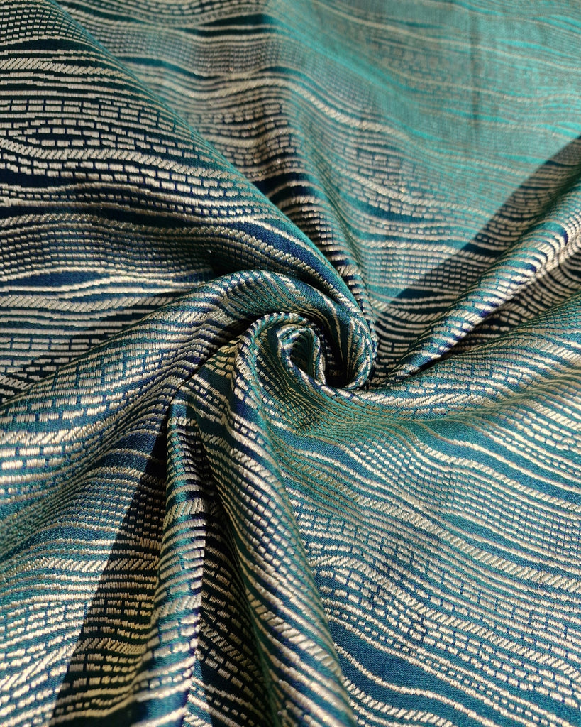 Mashru Banaras - Teal Sea Green