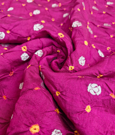 Chenia Bandhani Silk - Magenta