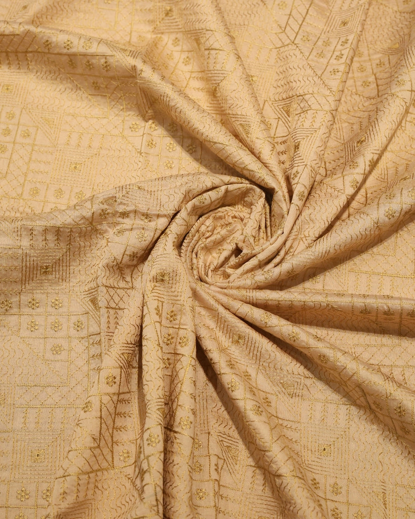 Mul Chanderi ThreadWork - Beige