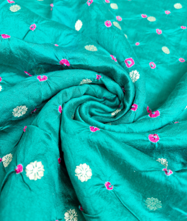 Chenia Bandhani Silk - Teal