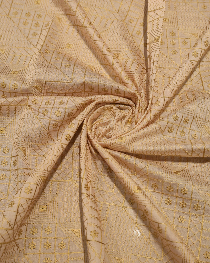 Mul Chanderi ThreadWork - Soft Peach