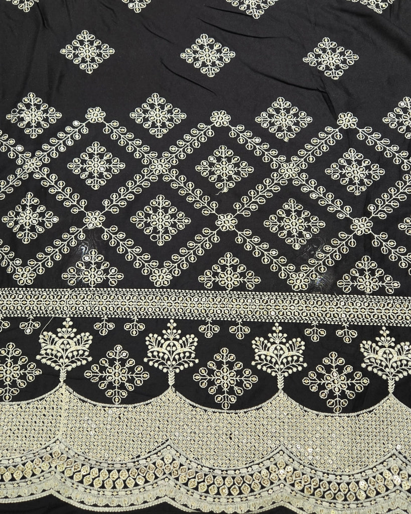 Musleen Embroidery - Black