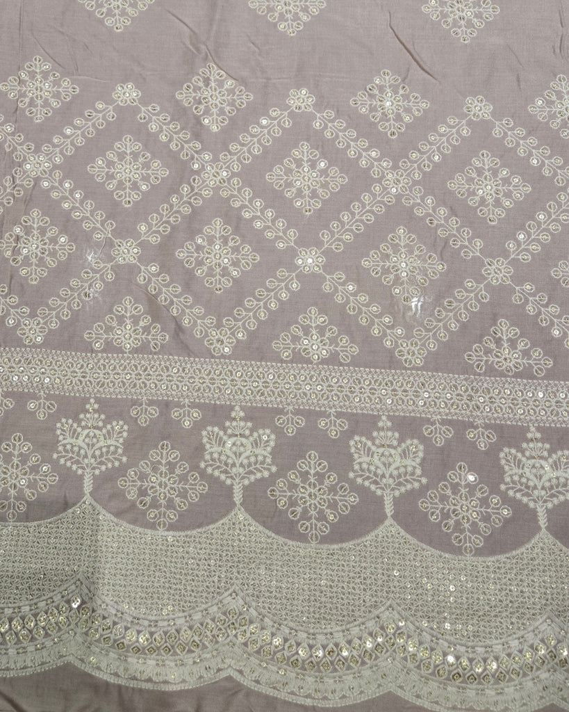 Musleen Embroidery - Soft Dusty Mauve