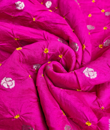 Chenia Bandhani Silk - Hot pink