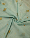 Mul Chanderi Embroidery - Pale Turquoise