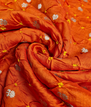 Chenia Bandhani Silk - Orange