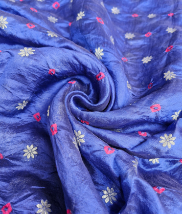 Chenia Bandhani Silk - Royal blue