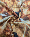 Printed Silk - Rust Brown