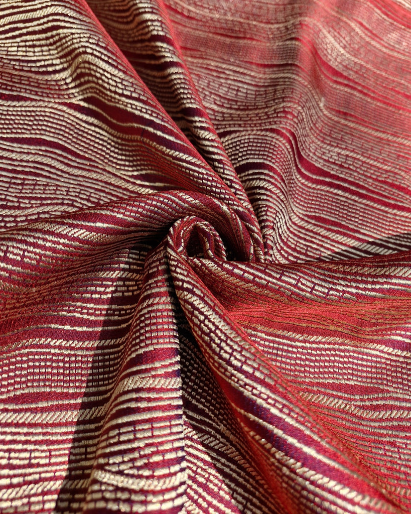 Mashru Banaras - Deep Wine Red