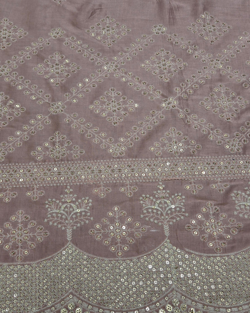 Musleen Embroidery - Dusty Lavender