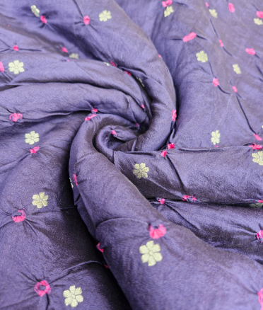 Chenia Bandhani Silk - Deep purple