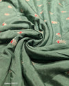 Spun silk meenakari Banaras - Deep bottle-green