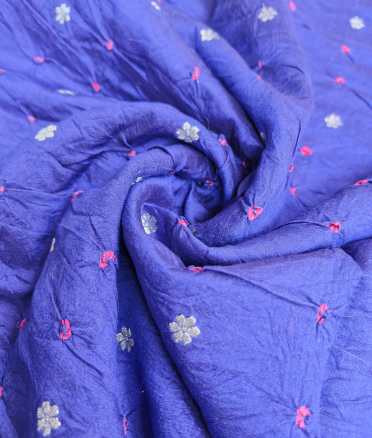 Chenia Bandhani Silk - Blue