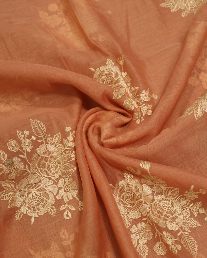 Mul Chanderi - Muted Coral