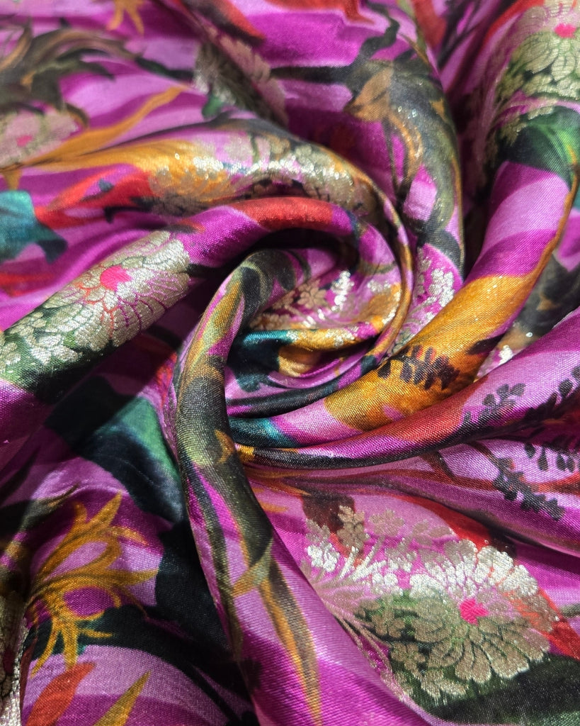 Digital Print Banaras - Deep Magenta