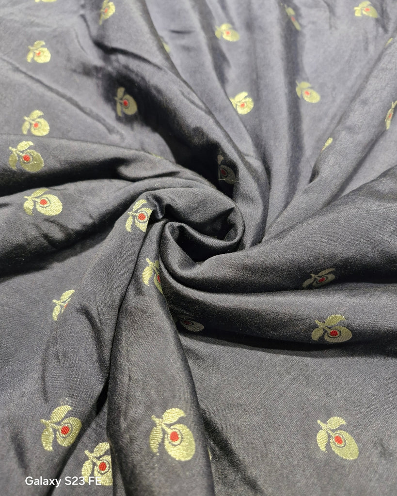 Spun silk meenakari Banaras - Grey