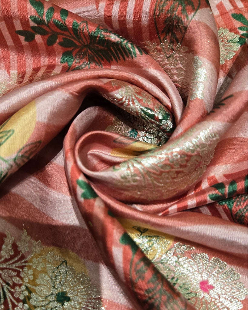 Digital Print Banaras - Blush Pink