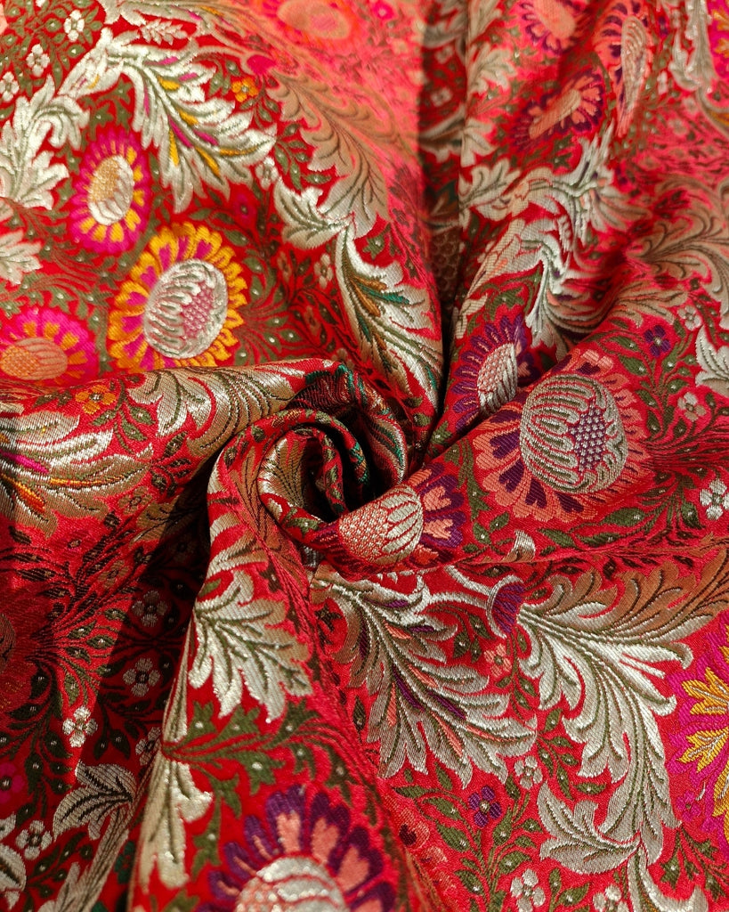 Kadwar Banaras - Deep Bridal Red.