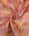 Silk Cotton Ikkat - Soft Peach Pink