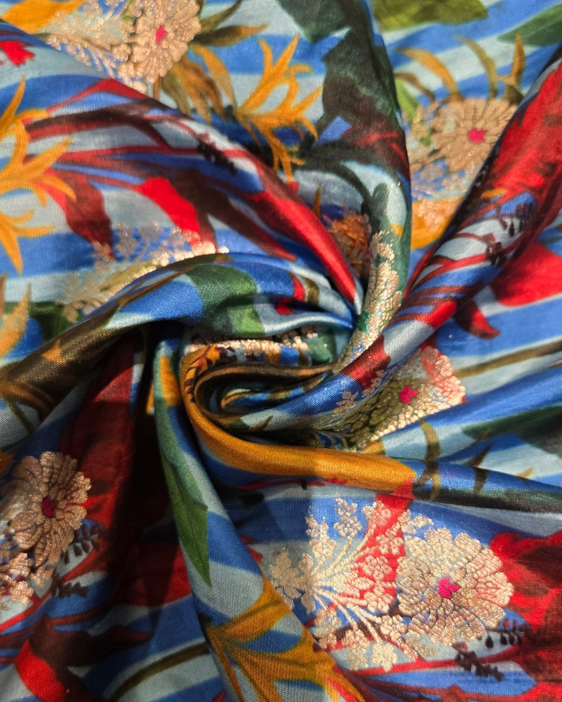 Digital Print Banaras - Powder Blue