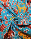 Pure Patola Printed Silk - Turquoise Blue