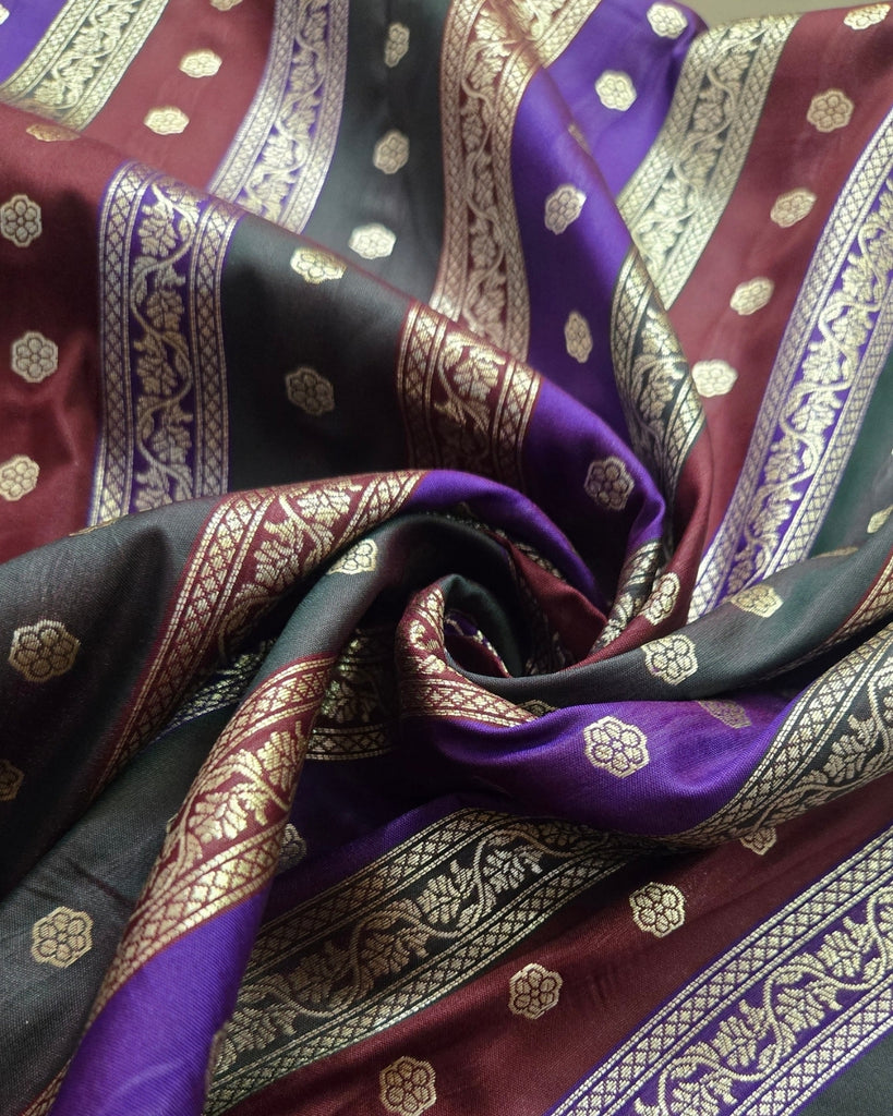 Multi-Colour Banarasi - Purple, Brown & Black