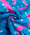 Lehariya shibori with silk base - Blue