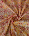Silk Cotton Ikkat - Peach Beige
