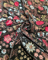 Velvet with Thread Embroidery - Antique Black