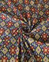 Silk Cotton Ikkat - Navy Blue