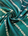 Raw Silk Zari Lines - Green