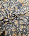 Falling silk zari work - Slate Blue