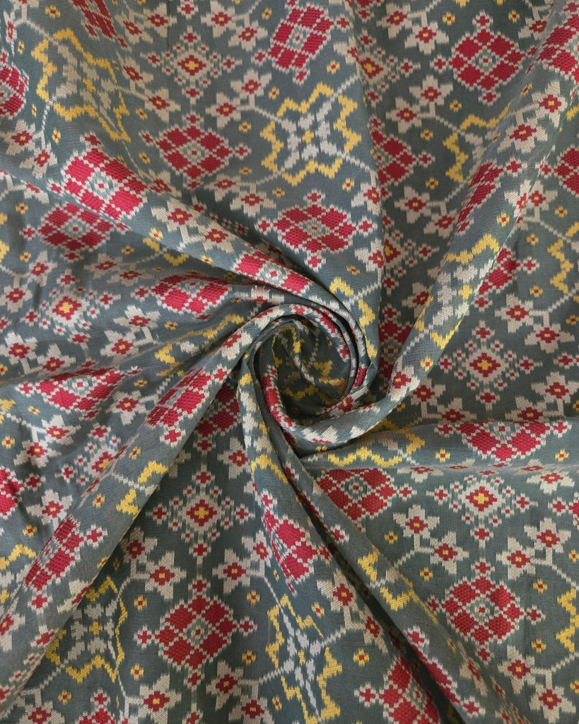 Silk Cotton Ikkat - Slate Grey