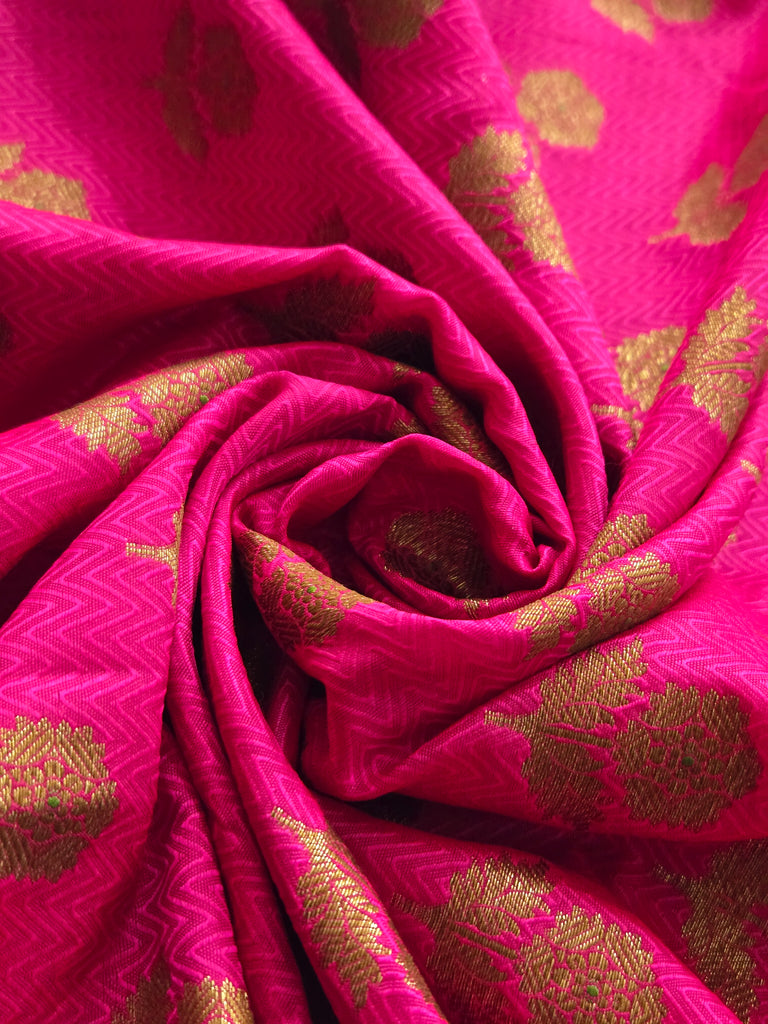 Silk Antique Butti - Royal Pink