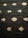 Linen With Gotta Buttas - Black with Cream