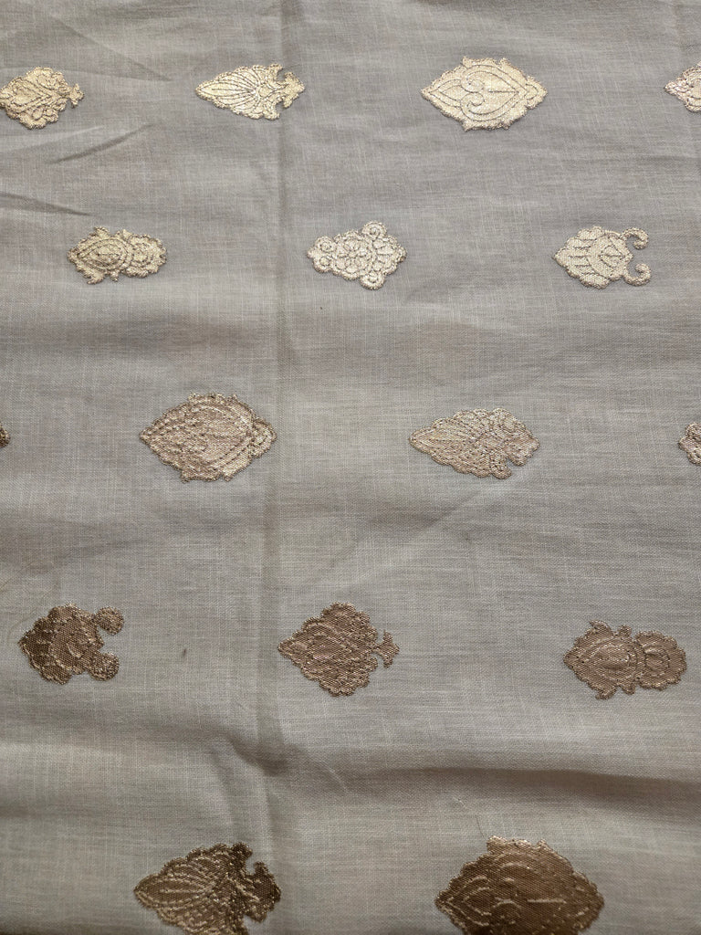 Linen With Gotta Buttas - Light Grey