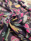 Printed Chiffon - Midnight Navy