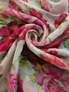 Printed Chiffon - White Base Floral Multicolour