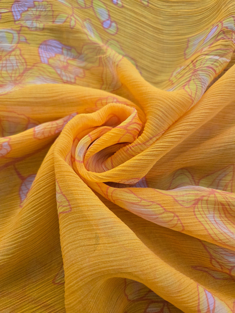 Printed Chiffon - Mustard Yellow