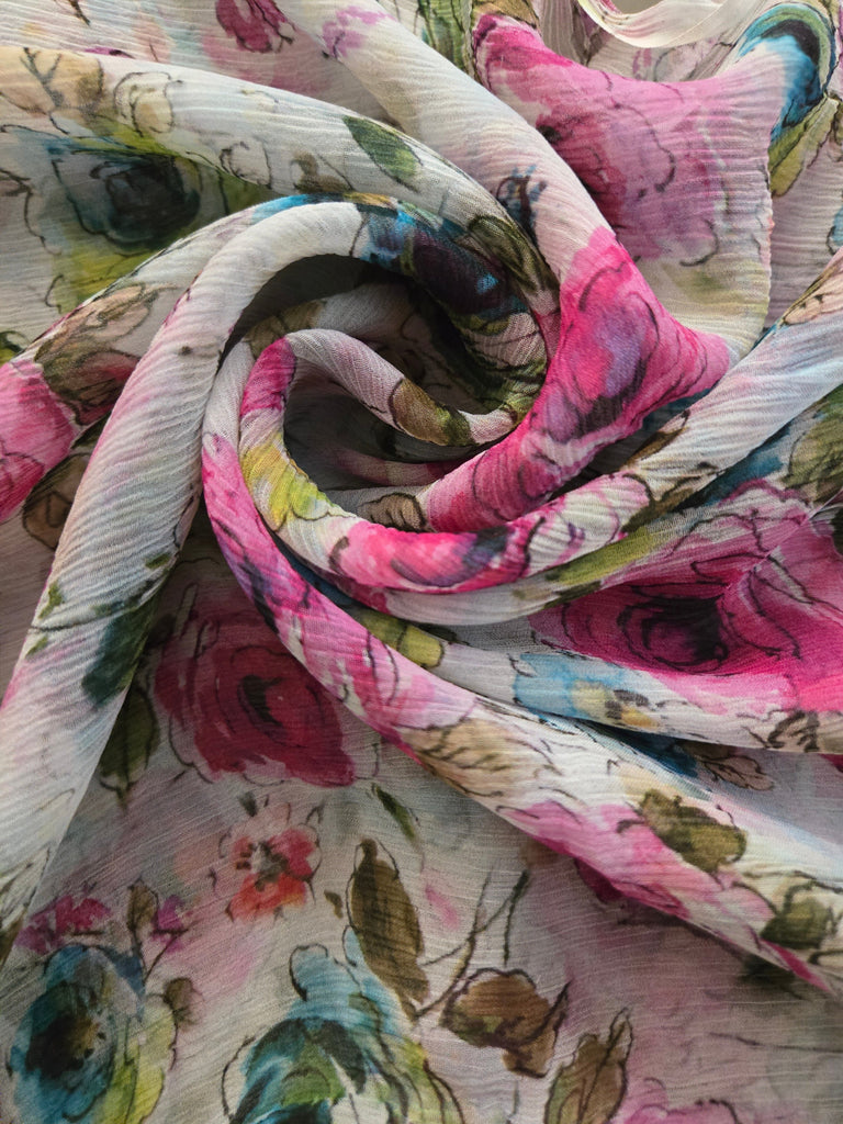 Printed Chiffon - Pastel Floral Multicolour