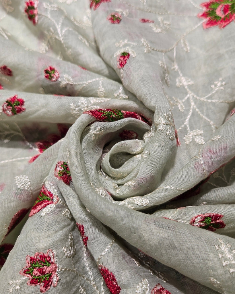 Mul Chanderi - Creeper Light Sage Green
