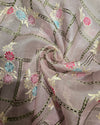 Organza with Thread Work - Dusty Rose