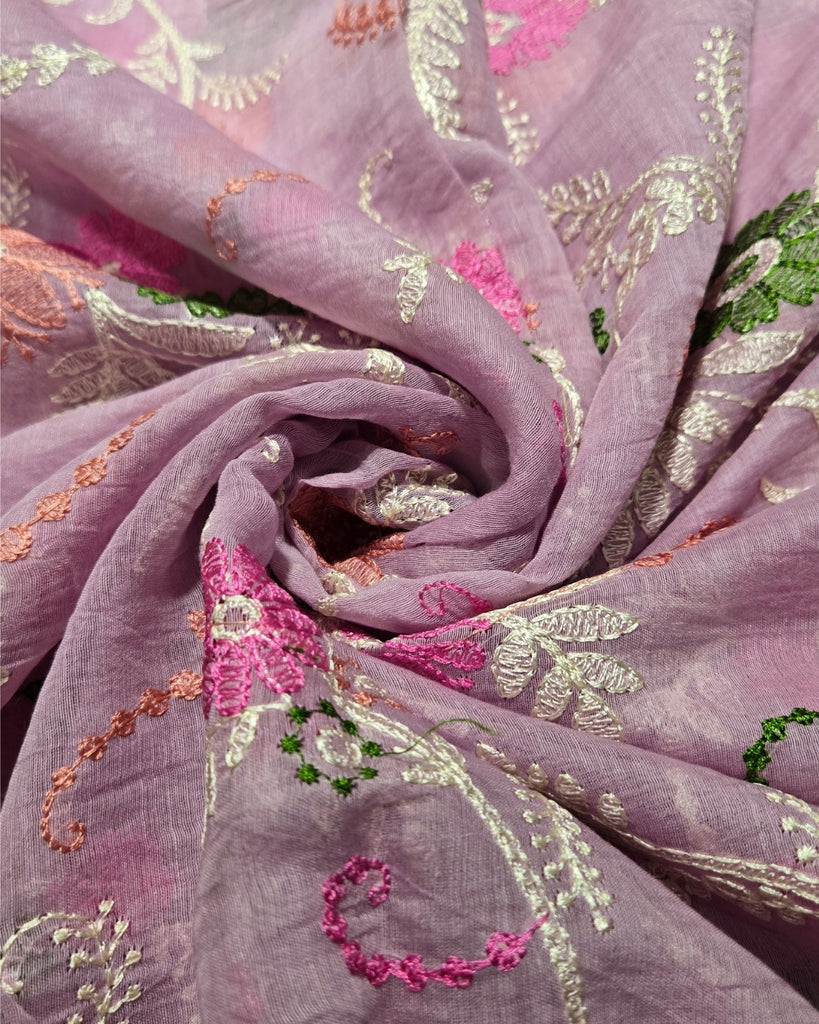 Mul Chanderi - Creeper Soft Lilac