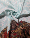 Pure Printed Silk (Bandini & Kalamkari) - Powder Blue