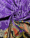 Pure Printed Silk (Bandini & Kalamkari) - Purple