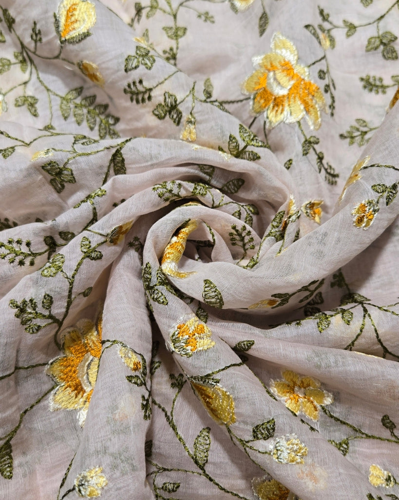 Mul Chanderi - Creeper Soft Beige