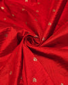 Raw silk with small buttas - Red